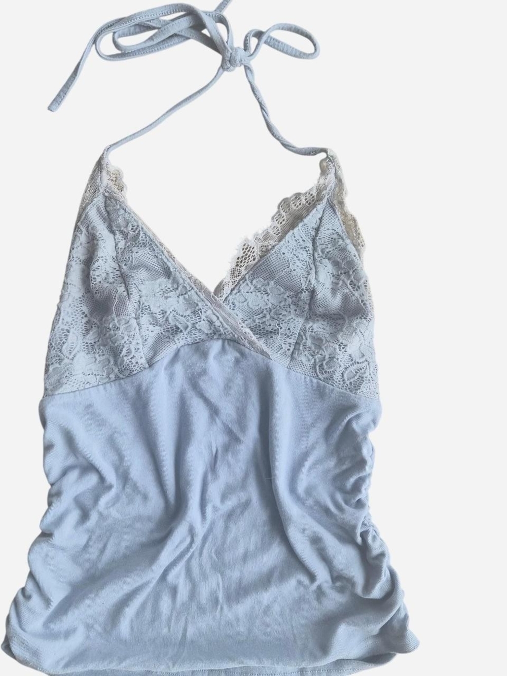 Cider Light Blue Lace Halter Camisole